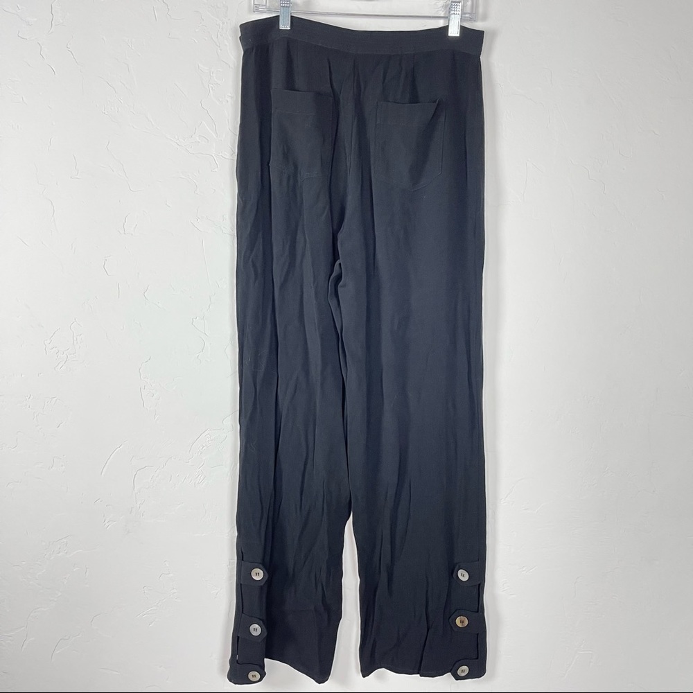 Artelier Nicole Miller Dress‎ Pants Knit Crepe Solid Black Ankle Straight